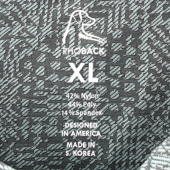 Rhoback Golf Polo GeometricPrint Performance Shirt Mens Stretch Green XL - Picture 2 of 5